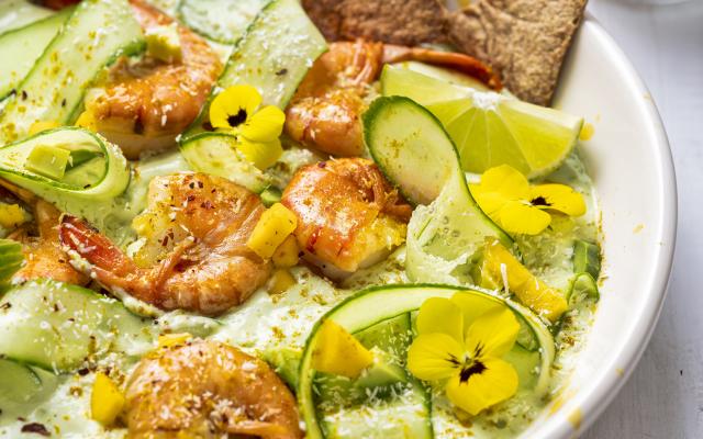 Scampi’s in Mexicaanse groene salsa