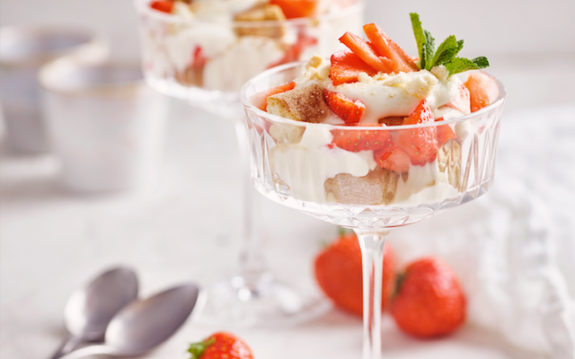 Tiramisu met ­aardbeien