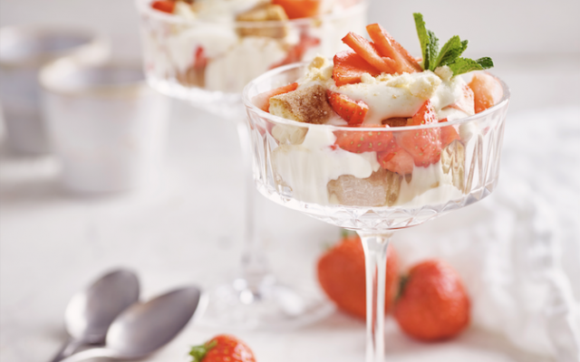 Tiramisu met ­aardbeien