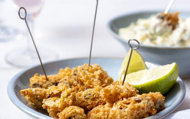 Krokante mosseltjes met tartaarsaus