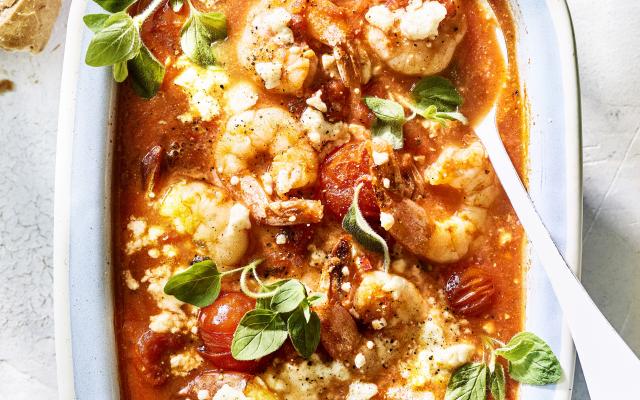 Scampi saganaki