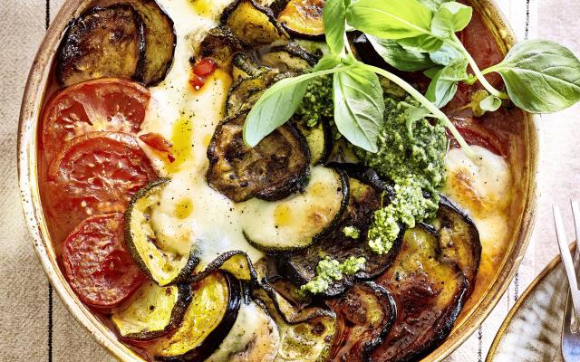 Gratin de haché et légumes grillés