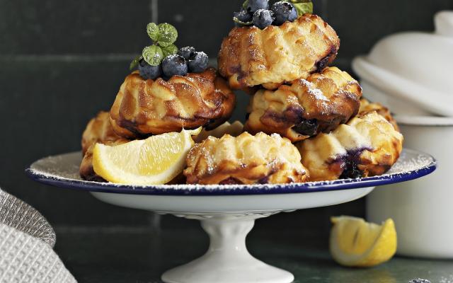 Gâteaux turbans ricotta, citron et myrtilles à l’airfryer
