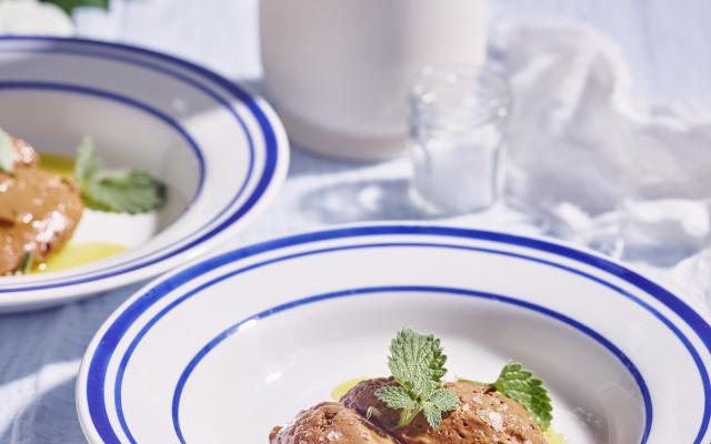 Chocolademousse met zeezout en olijfolie