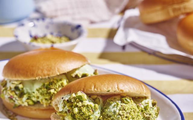 Pistache-ijssandwich