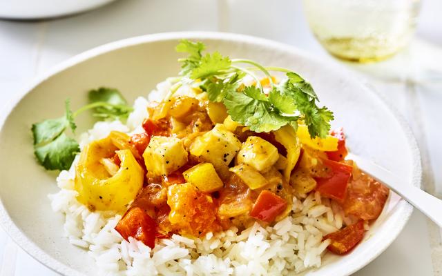 Paprika-masalacurry met tofu