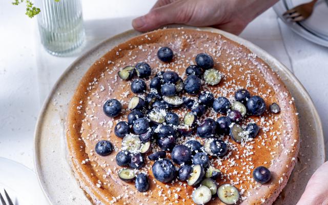 Chocoladecheesecake met blauwe bessen