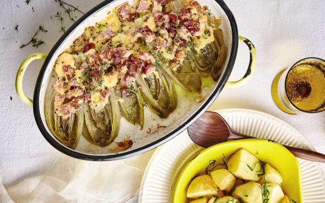 Chicons farcis au jambon et au fromage