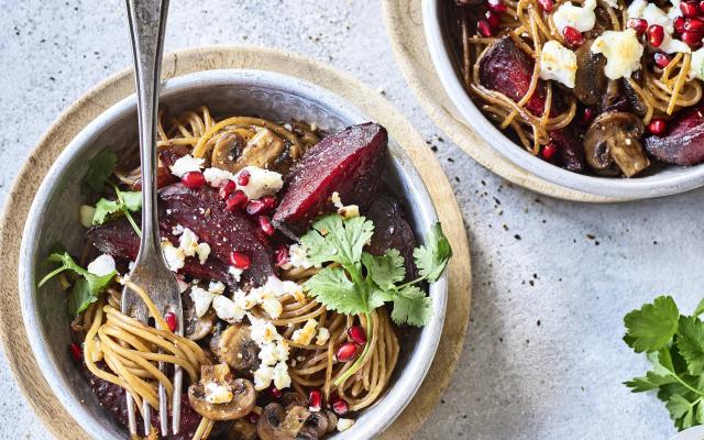 Spaghettis caramélisés aux betteraves