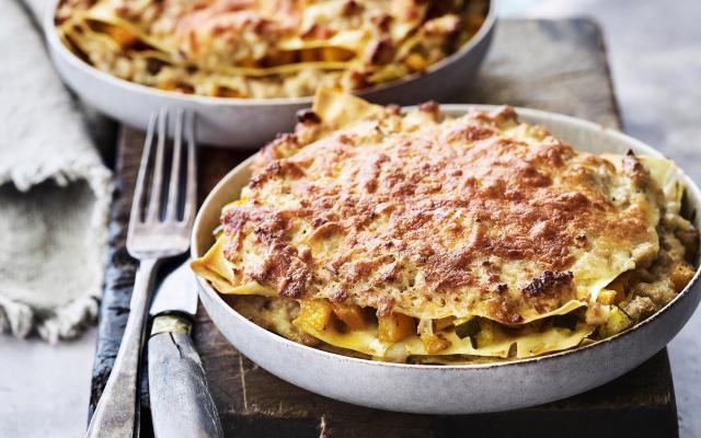 Lasagne met pompoen, mascarpone en gehakt van Siciliaanse worstjes