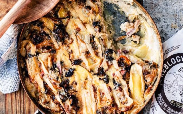 Klassieke tartiflette met boschampignons