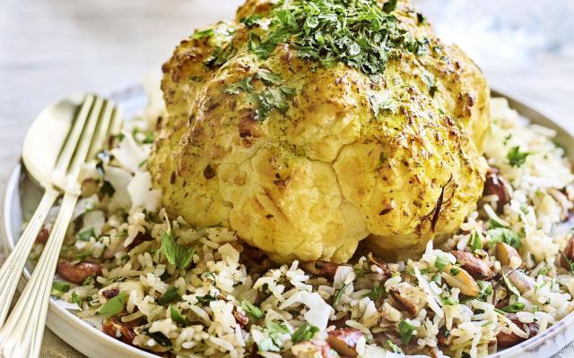 Chou-fleur rôti et salade de riz