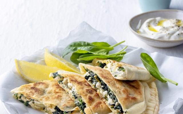 Flapjes met spinazie en feta