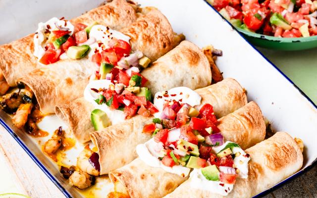 Taquitos met scampi’s