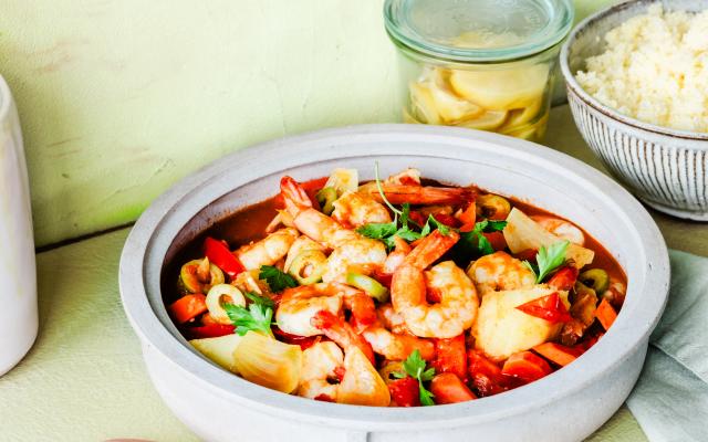 Tajine met scampi’s