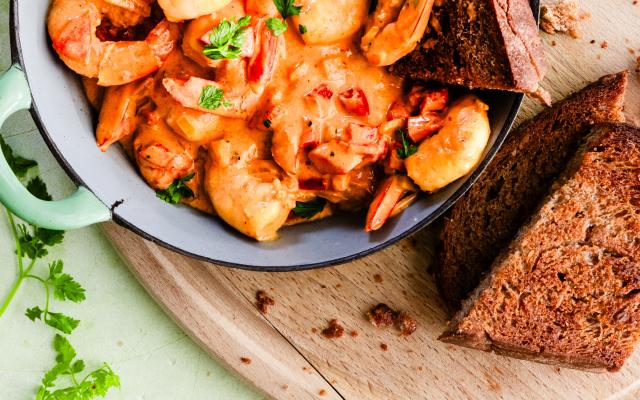 Traditionele scampi diabolique