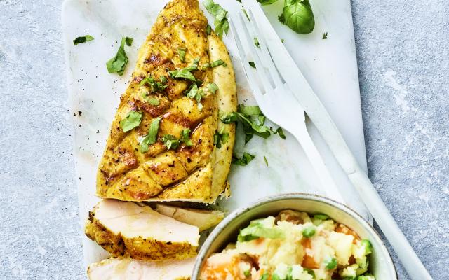 Kipfilet met lentestoemp