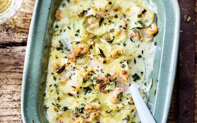 Vispannetje met dragonroomsaus