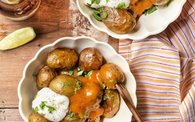 Patatas bravas met krieltjes