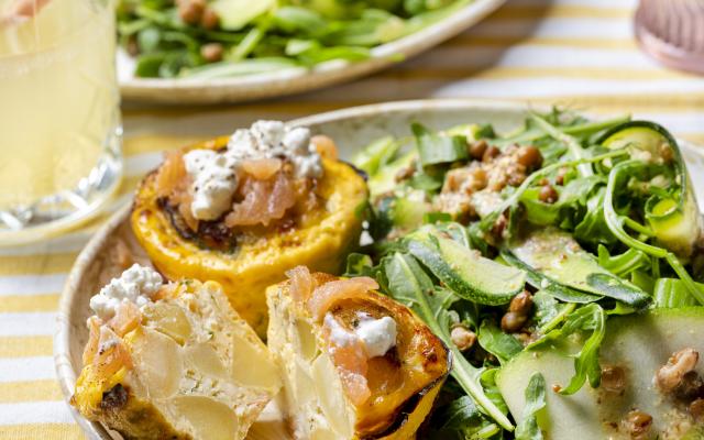 Minifrittata’s met krieltjes, cottagecheese en zalm