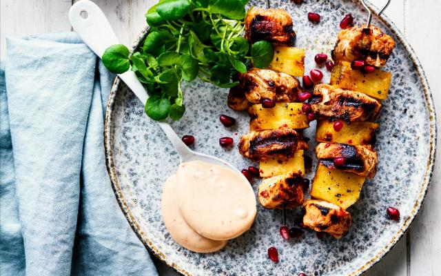 Exotische kipspiesjes met ananas