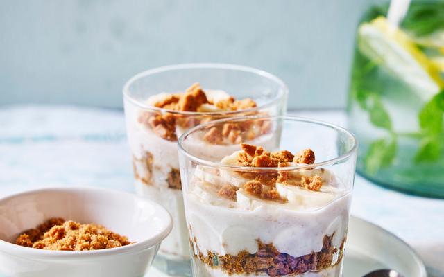 Bananenpudding met koekjes