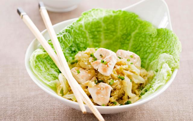 Wok met kalkoen en kool
