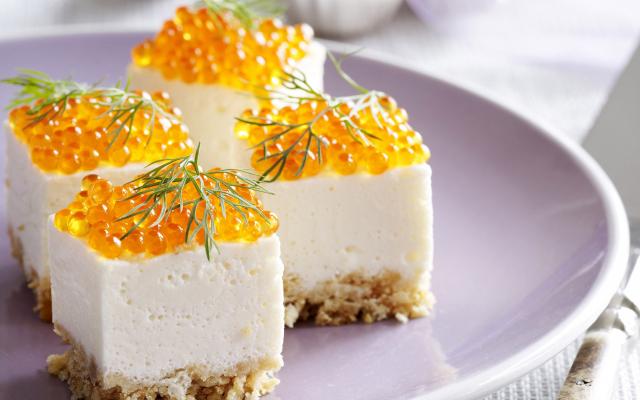 Cheesecake met zalmeitjes