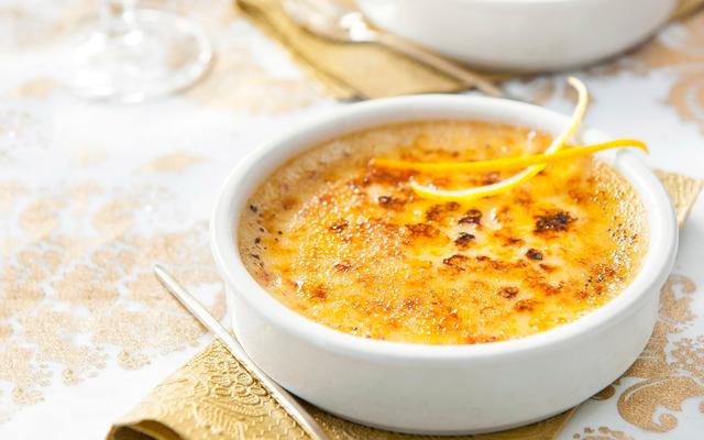 Crème brûlée met citrusfruit