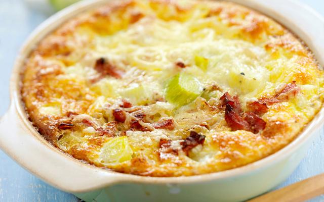Quiche met prei, eieren en gruyère