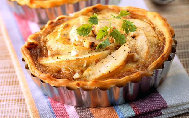 Quiche met peer en roquefortcrème