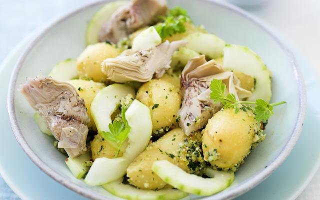 Salade de pommes de terre aux artichauts