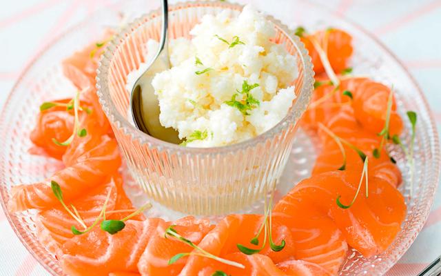 Zalm met limoengranité