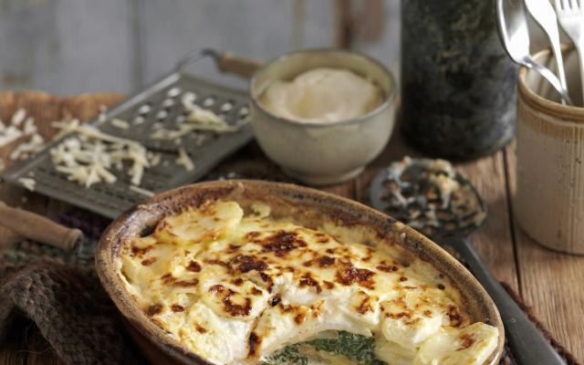 Gratin d'épinards et pommes de terre