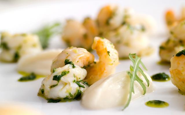Scampi’s met schorsenerencrème