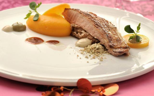 Fazant met pompoen en cantharellencrème