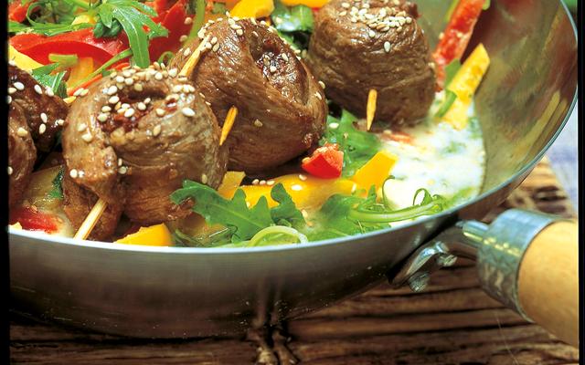 Lamssaté met paprika