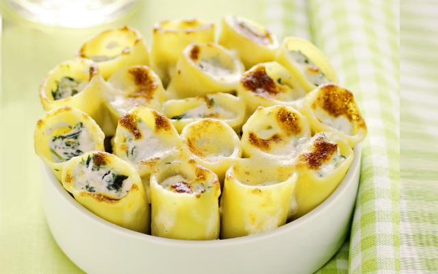 Cannelloni met ricotta en spinazie