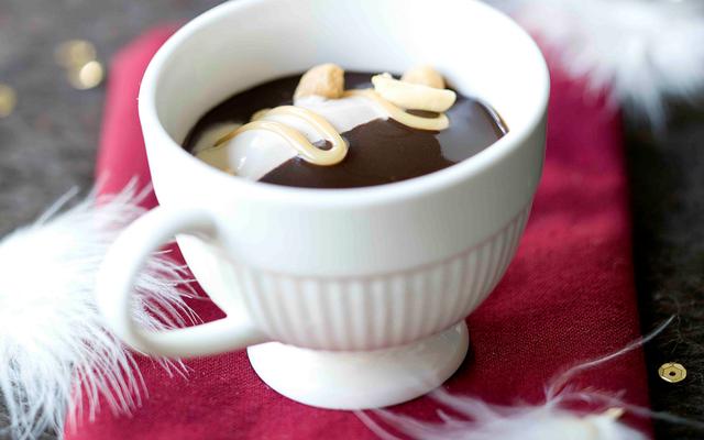 Chocoladesoepje met praliné-ijs