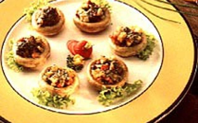 Gevulde champignons met spek