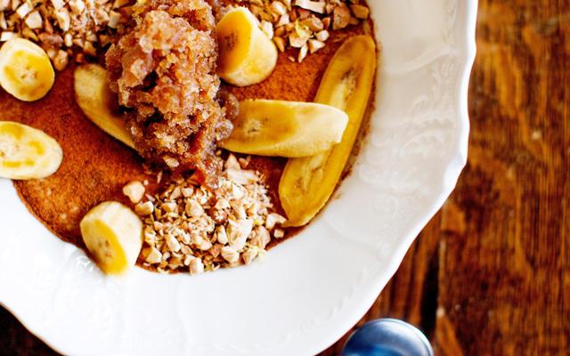 Crème anglaise met banaan en bourbon