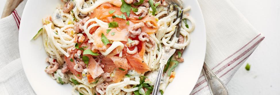 Recette spaghettis aux œufs de saumon - Marie Claire