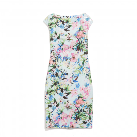 Jurk met boothals en aflopende mouw € 59,95