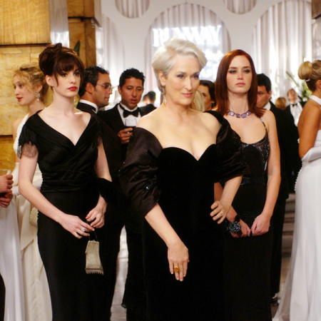 Meryl Streep et Emily Blunt (uiterst rechts)