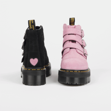 doc martens noir avec rose