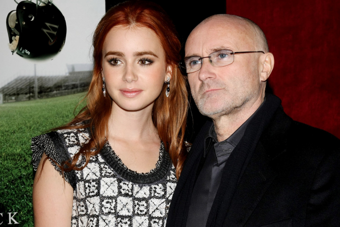Lily Collins is de dochter van Phil Collins