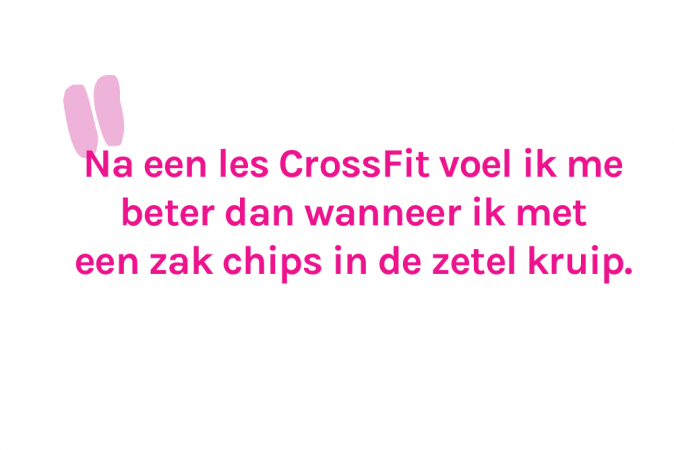 Redactrice Eline (27) sport de stress van zich af tijdens de les CrossFit