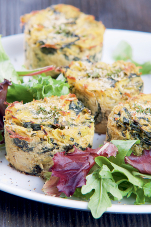 2. Miniquiches met aardappel en spinazie