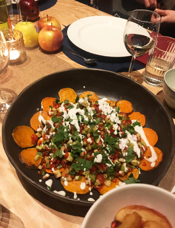 4. Nacho’s van zoete aardappel met zure macadamiaroom