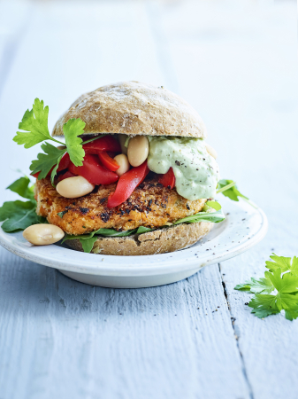 Burger van zoete aardappel